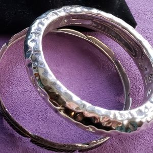 Sterling Silver Bangle Hammered Grace & Heart